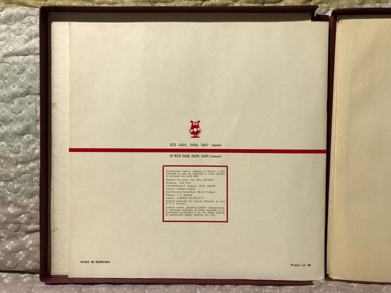 Saint-Saëns: Samson Și Dalila - Ludovic Spiess, Elena Cernei, Dirijor : Kurt Adler, Metropolitan Opera, New York / Electrecord 3x LP, Box Set / ST-ECE 0428-0430