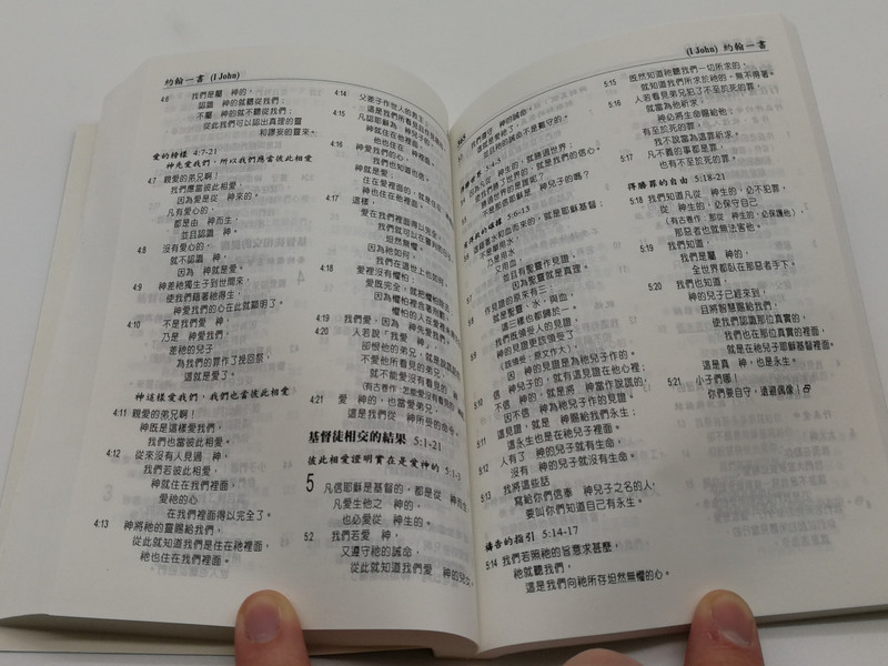 Chinese Analytical Layout Bible: New Testament with Psalms and Proverbs / 聖經分析排版本（新約全書•附詩箴）/ Exposition Society Ltd. 2004 / Papercover, Mid Size / CALNTPP06