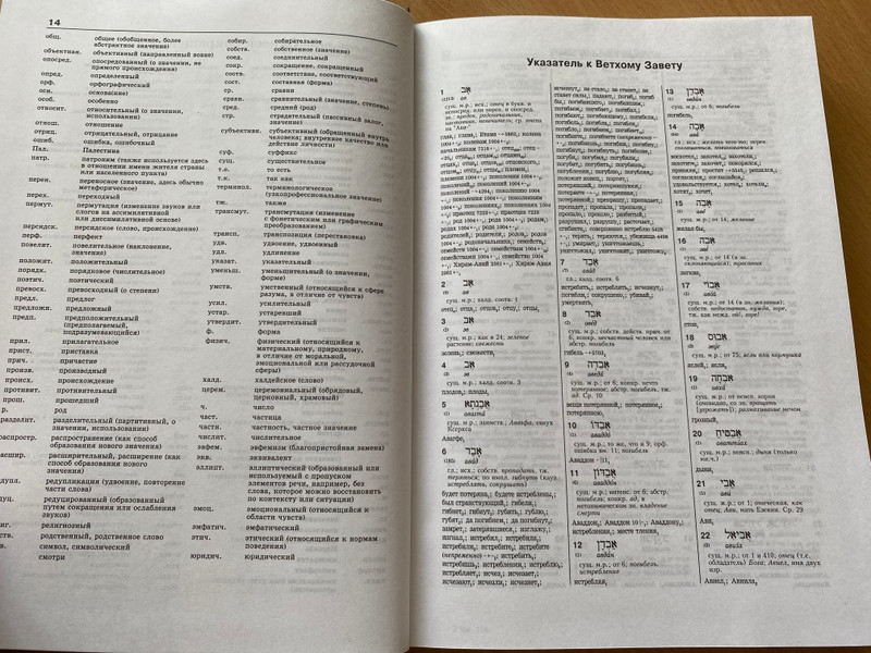 Dictionary-index to the canonical books of the Holy Scriptures - Jewish-Russian and Greek-Russian / еврейско-русский и греческо-русский Словарь-указатель на канонические книги Священного Писания / Библия для всех 2005