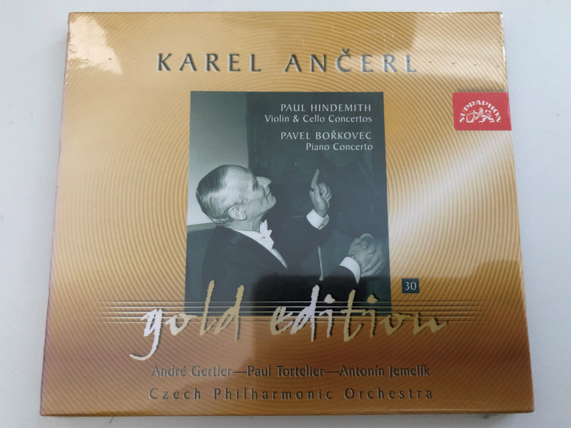 Karel Ančerl, André Gertler, Paul Tortelier, Antonín Jemelík, Czech Philharmonic Orchestra - Paul Hindemith: Violin & Cello Concertos, Pavel Bořkovec: Piano Concerto / Supraphon Audio CD 2004, stereo, mono / SU 3690-2 011