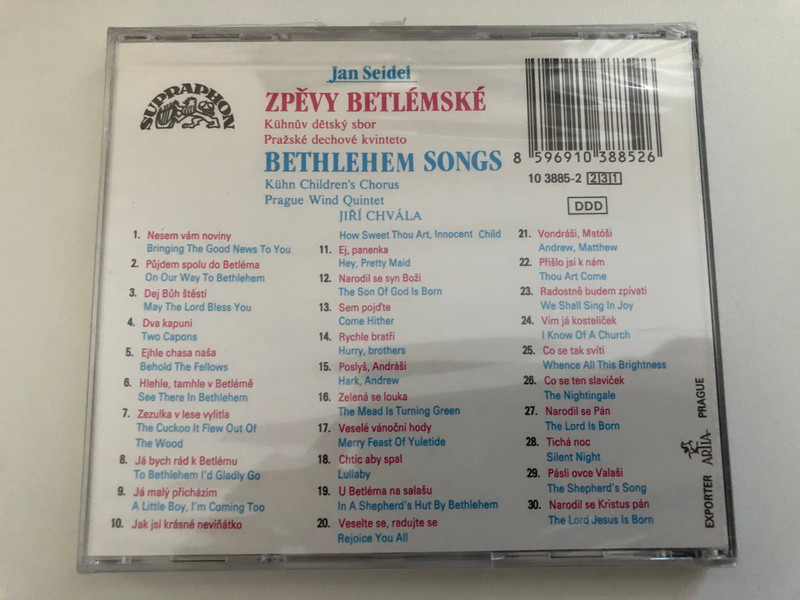 Jan Seidel: Bethlehem Songs - Kühn Children's Chorus, Prague Wind Quintet, Jiří Chvála / Supraphon Audio CD / 10 3885-2 231