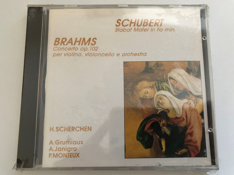 Schubert - Stabat Mater in Fa min.; Brahms - Concerto op. 102 per violino, violoncello e orchestra - H. Scherchen, A. Grumiaux, A. Janigro, P. Monteux / Stradivarius Audio CD / STR 10013