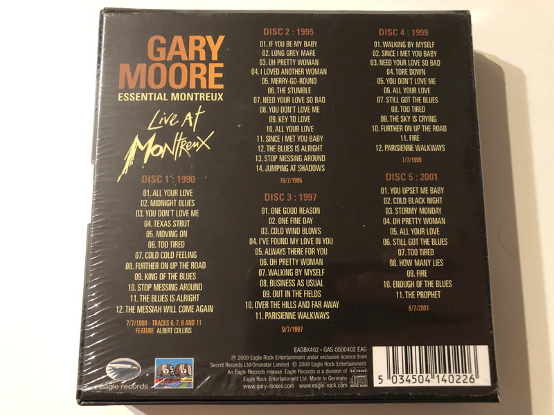 Gary Moore – Essential Montreux / Special Edition 5CD Set / Eagle Records 5x Audio CD, Box Set 2009 / EAGBX402