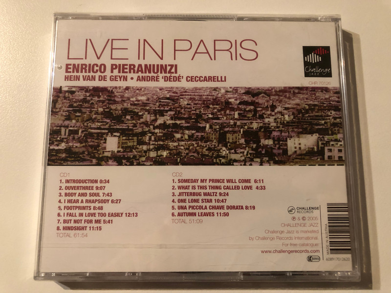Enrico Pieranunzi: Live In Paris - Hein Van de Geyn, André "Dédé" Ceccarelli / Challenge Records 2x Audio CD 2005 / CHR 70126