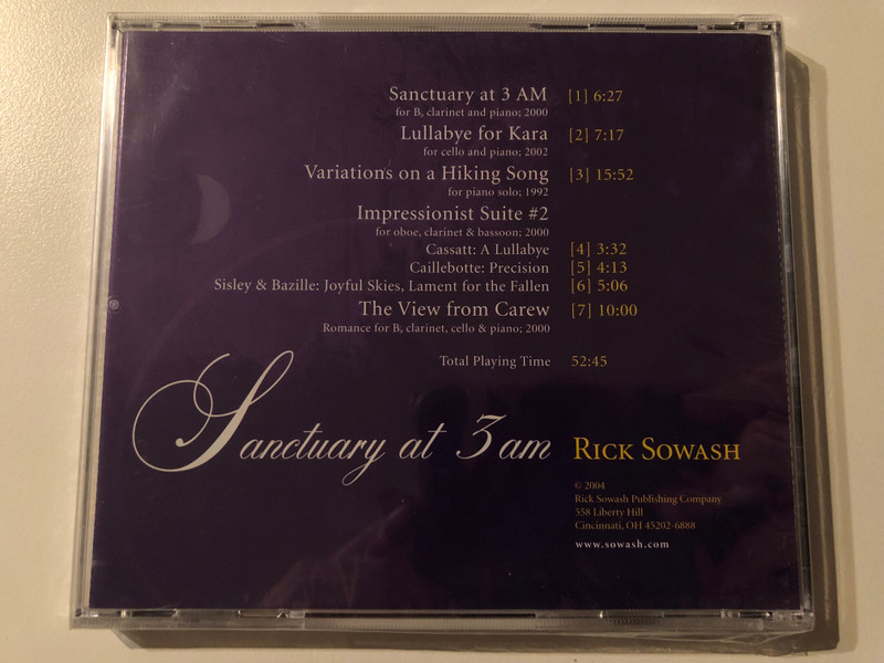 Rick Sowash – Sanctuary At 3 AM / Rick Sowash Publishing Co. Audio CD 2004