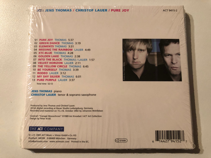 Jens Thomas, Christof Lauer – Pure Joy / ACT Audio CD 2003 / ACT 9415-2
