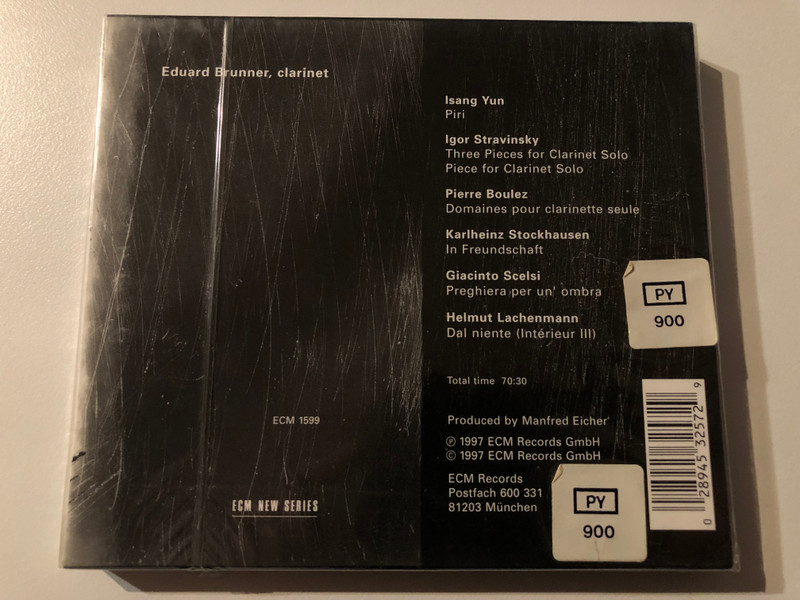 Lachenmann, Stockhausen, Stravinsky, Boulez, Scelsi, Yun - Eduard Brunner (clarinet) - Dal Niente / ECM Records Audio CD 1997 / ECM 1599