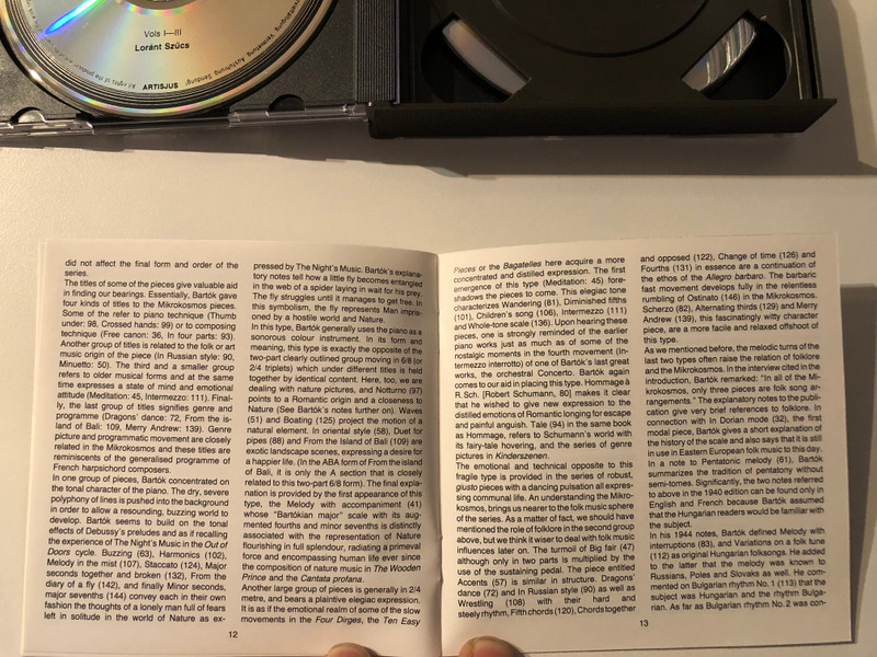 Bartók Bela - Mikrokosmos; 44 Duos For Two Violins - Loránt Szűcs, Kornél Zempléni (pianos), Wanda Wilkomirska, Mihály Szűcs (violins) / Hungaroton Classic 3x Audio CD, Box Set 1989 Stereo / HCD 31154-56