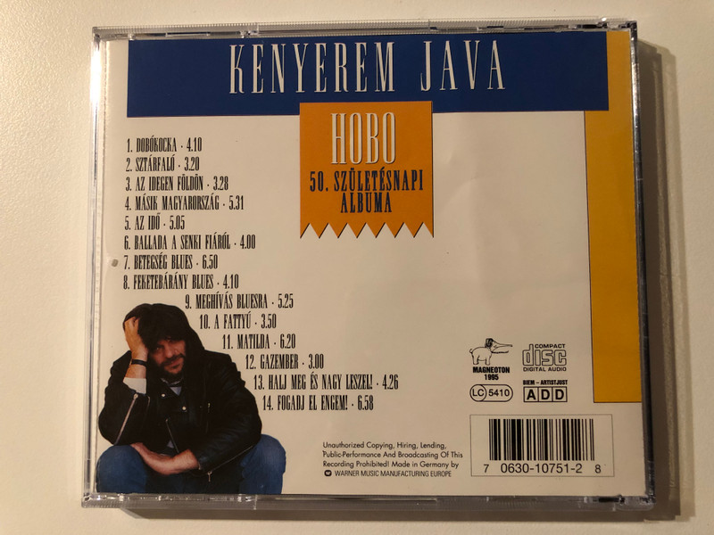 Hobo – Kenyerem Java / Magneoton Audio CD 1995 / 0630 10751-2