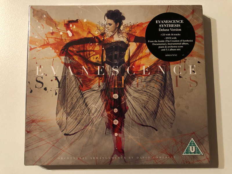 Evanescence – Synthesis / Deluxe Version: CD with 16 tracks, DVD with From The Inside (The Creation Of Synthesis), Documentary, Instrumental album, piano & orchestra score and 5.1 album mix / Sony Music Audio CD + DVD Video CD 2017 / 88985478762