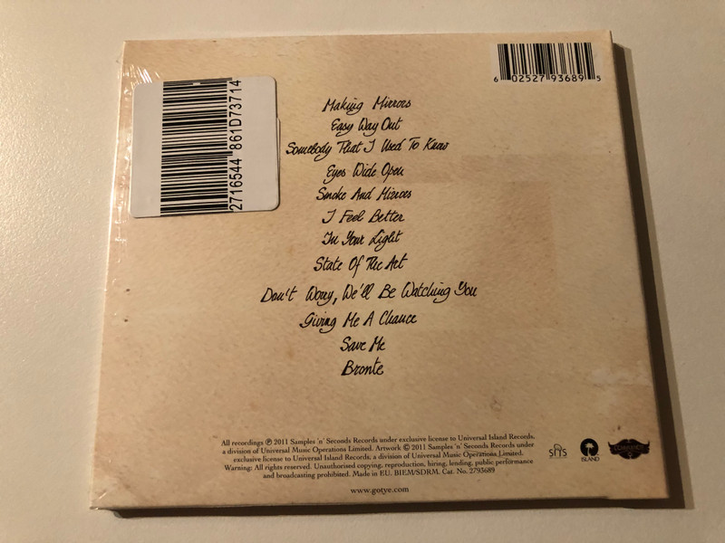 Gotye – Making Mirrors / Samples 'n' Seconds Records Audio CD 2011 / 2793689