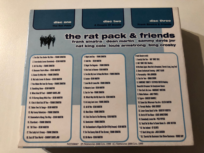 The Rat Pack & Friends - Frank Sinatra, Dean Martin, Sammy Davis Jnr, Nat King Cole, Louis Armstrong, Bing Crosby / Newsound 2000 3x Audio CD, Box Set 1999 / NSTHR007