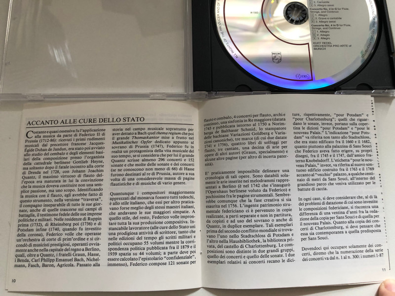 Friedrich II Der Grosse = Frederick the Great - 3 Flötenkonzerte; Flute Concertos - Kurt Redel / Baroque Classics / Philips Audio CD 1989 / 426 083-2