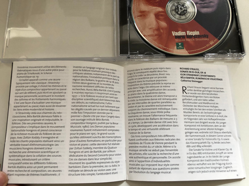 Vadim Repin, Boris Berezovsky – Strauss Bartok Stravinsky / Erato Audio CD 2001 / 8573-85769-2