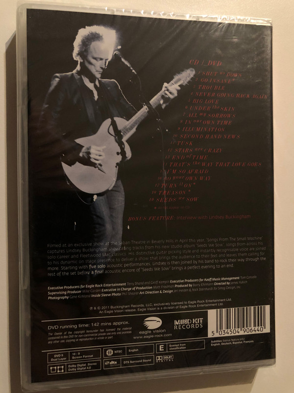 Songs From the Small Machine: Live in L.A. / Lindsey Buckingham (Actor, Director) / Featuring Tracks from the New Album 'Seeds We Sow' / Live in L.A. / Eagle Rock Entertainment / 2011 DVD (5034504906440)