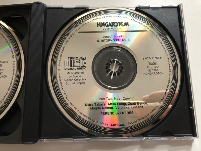 Joseph Haydn: Il Ritorno Di Tobia - Magda Kalmár, Veronika Kincses, Klára Takács, Attila Fülöp, Zsolt Bende, Budapest Madrigal Choir, Hungarian State Orchestra, Ferenc Szekeres / Hungaroton 3x Audio CD, Box Set 1987 Stereo / HCD 11660-62-2