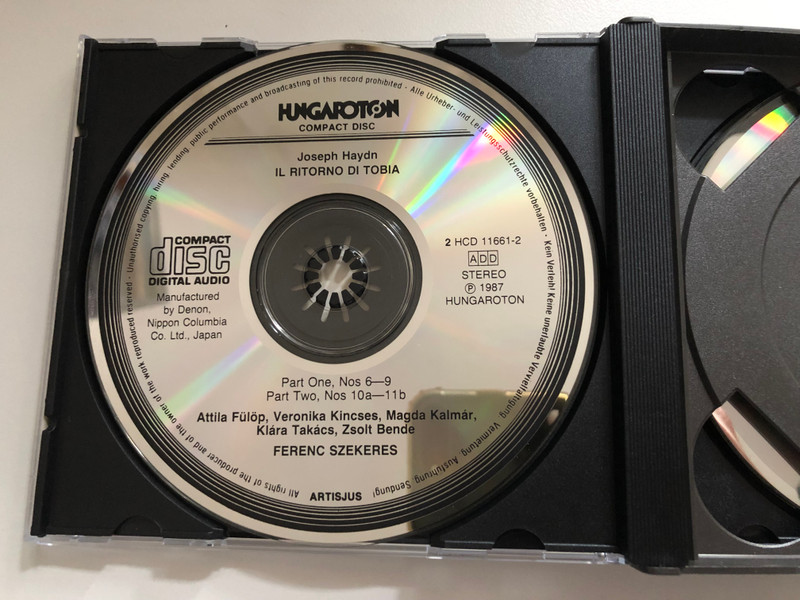 Joseph Haydn: Il Ritorno Di Tobia - Magda Kalmár, Veronika Kincses, Klára Takács, Attila Fülöp, Zsolt Bende, Budapest Madrigal Choir, Hungarian State Orchestra, Ferenc Szekeres / Hungaroton 3x Audio CD, Box Set 1987 Stereo / HCD 11660-62-2
