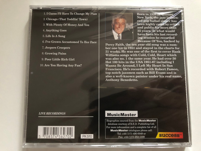 Tony Bennett With The Count Basie Big Band – Anything Goes / Biographical details on the back / Success Audio CD / 16270CD