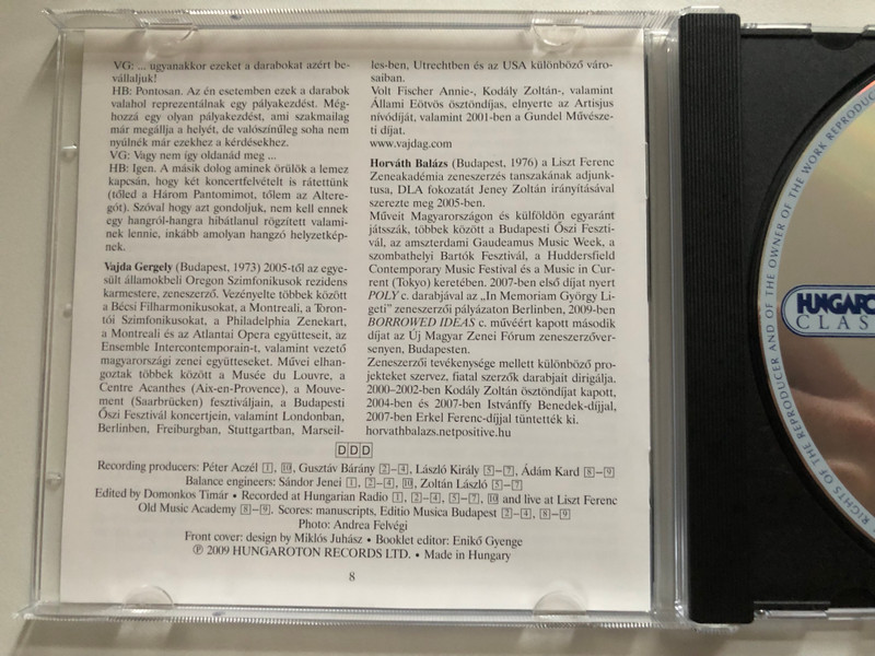Double Portrait - Kettős portré - Gergely Vajda, Balazs Horvath / Hungaroton Classic Audio CD 2009 Stereo / HCD 32577 (5991813257727)