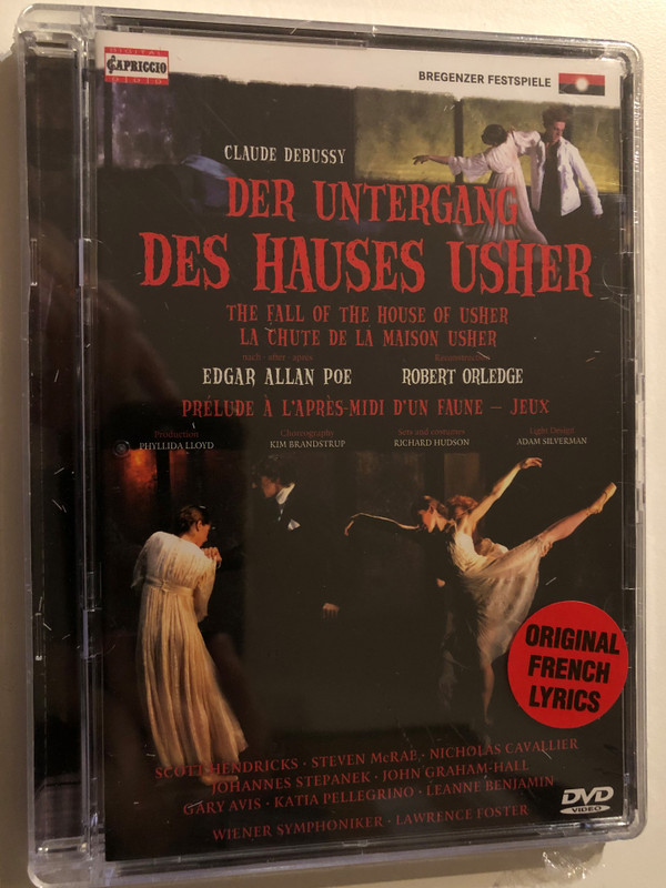 Claud Debussy: The Fall of the House of Usher / World Prémiere Recording / Scott Hendricks · Nicholas Cavallier · Wiener Symphoniker · Lawrence Foster / Der Untergang Des Hauses Usher (La Chute De La Maison Usher) / 2007 DVD (4006408935179)