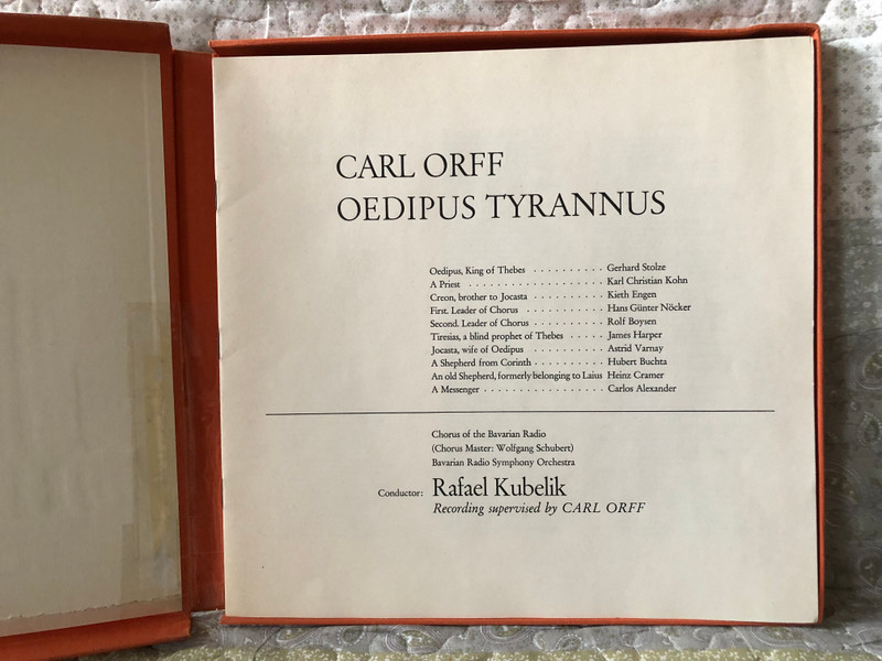 Orff – Œdipus Der Tyrann / Deutsche Grammophon 3x LP, Box Set / 139251/53