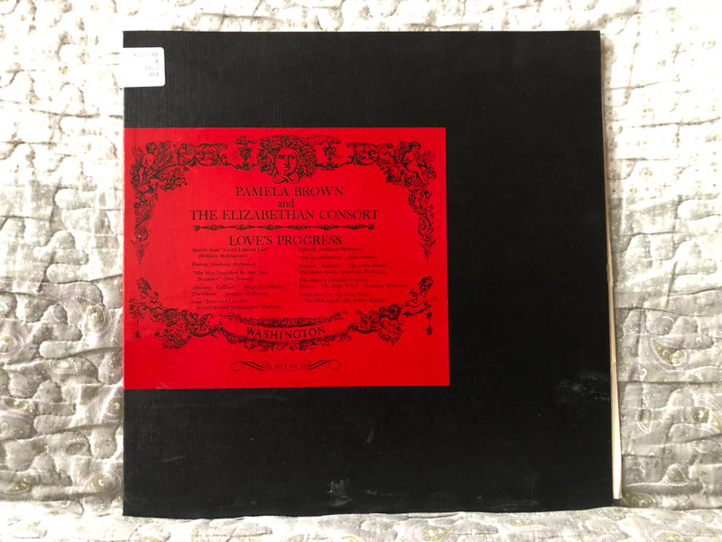 Pamela Brown and The Elizabethan Consort – Love's Progress / Washington Records LP / WLP 464