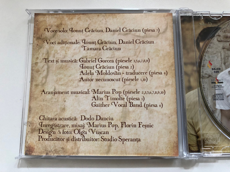 Ionut Craciun - Daltuit de mana Ta / Studio Speranta Audio CD 2010 Stereo / SS.CD 596