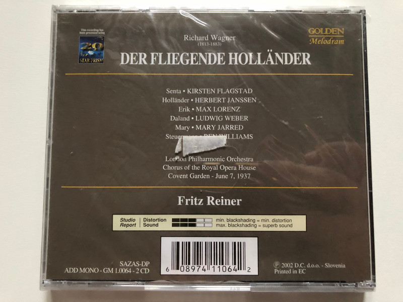 Richard Wagner: Der Fliegende Holländer (London 1937) - Fritz Reiner / Richard Wagner Edition / Golden Melodram 2x Audio CD 2002 / GM 1.0064