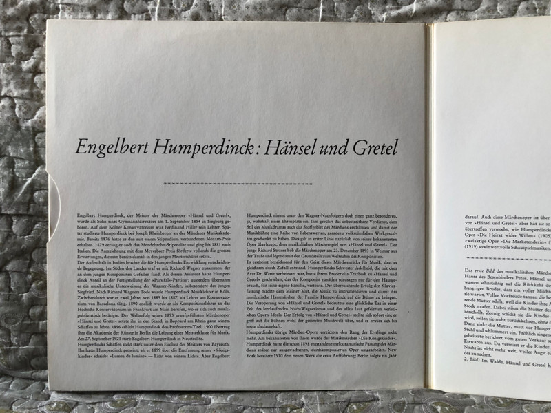 Engelbert Humperdinck: Hänsel Und Gretel (Gesamtaufnahme) - Marianne Schech, Gisela Litz, Rita Streich, Horst Günter, Münchner Philharmoniker, Dirigent: Fritz Lehmann / Heliodor 2x LP / 89 751/52