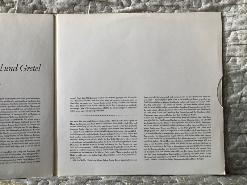 Engelbert Humperdinck: Hänsel Und Gretel (Gesamtaufnahme) - Marianne Schech, Gisela Litz, Rita Streich, Horst Günter, Münchner Philharmoniker, Dirigent: Fritz Lehmann / Heliodor 2x LP / 89 751/52