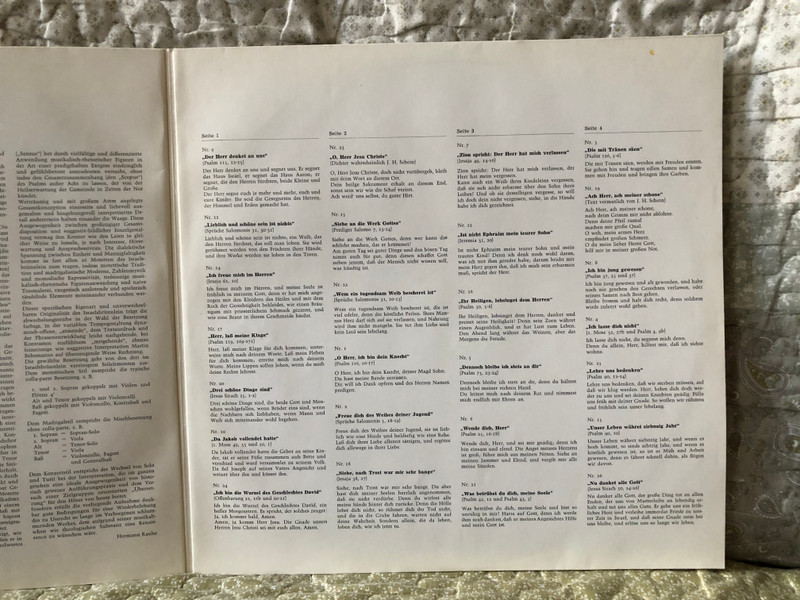 Schein: Israelsbrünnlein - Spandauer Kantorei, Berlin; Cappella Vocale, Hamburg; Martin Behrmann / FSM Vox 2x LP / FSM 43024/25