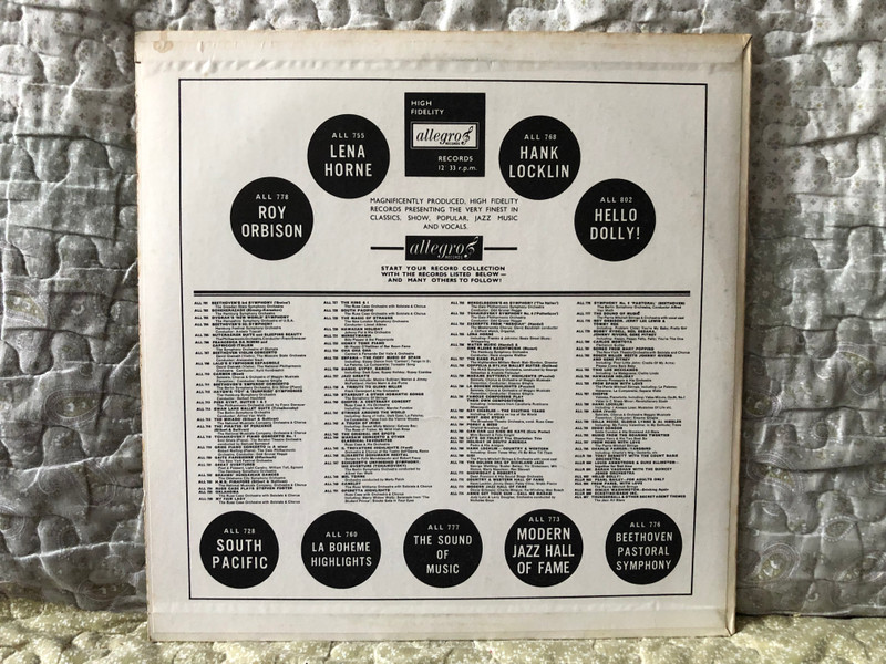 Elisabeth Schumann: Recital - Songs Of Felix Mendelssohn, Robert Franz And Hugo Wolf / Allegro Records LP / ALL 746