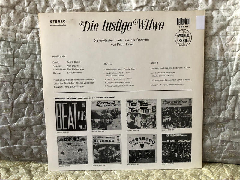 Die lustige Witwe / World Serie / Bellaphon LP Stereo / BWS 311