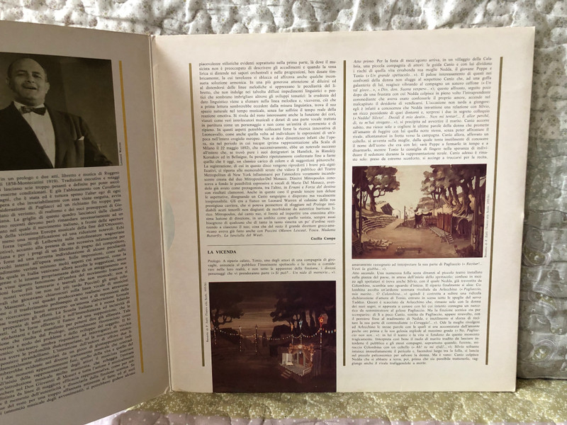 Ruggero Leoncavallo: Pagliacci (Pagine Scelte) - Mario Del Monaco, Orchestra E Coro Del Teatro Metropolitan Di New York, Dimitri Mitropoulos / Registrazione dal vivo / Longanesi Periodici LP / GML - 11