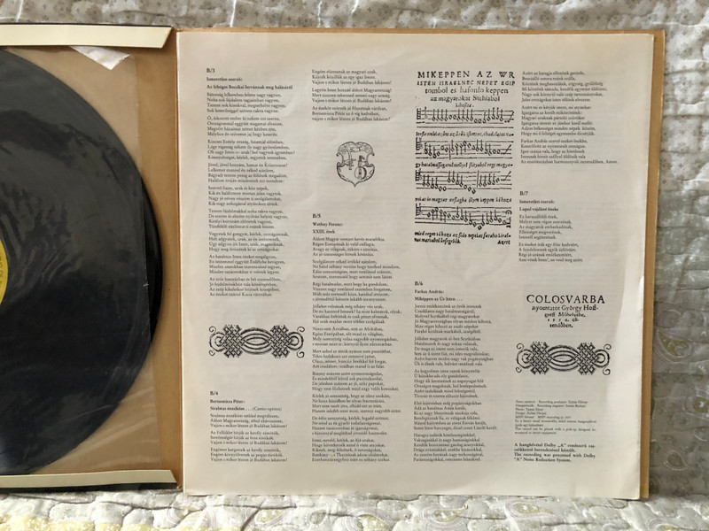 16th Century Verse-Chronicles from Hungary - Históriás Énekek - Arrangements by Dániel Benkő / Hungaroton LP Stereo-Mono / SLPX 11868
