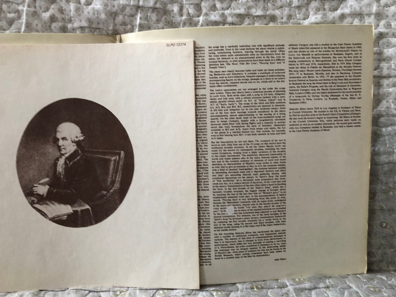 Haydn: English Canzonettas - Adrienne Csengery (soprano), Malcolm Bilson (fortepiano) / Hungaroton LP Stereo 1982 / SLPD 12374