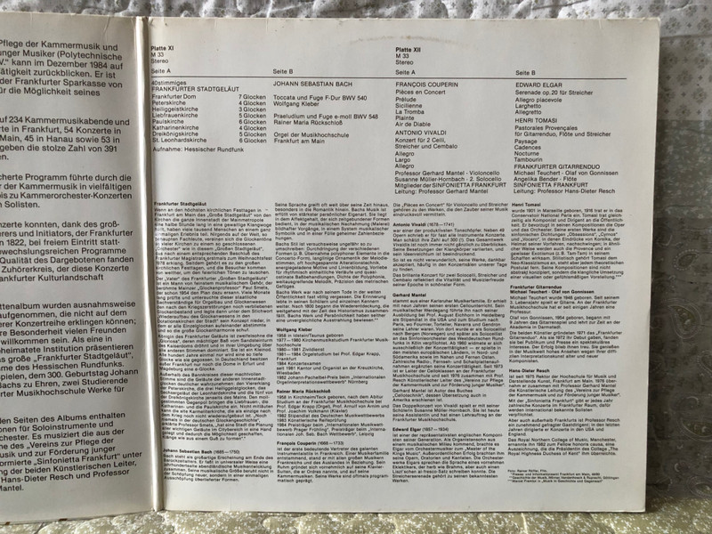 Konzerte Im Kundenzentrum Der Sparkasse / Frankfurter Sparkasse Von 1822 (Polytechnische Gesellschaft) 2x LP / 1822