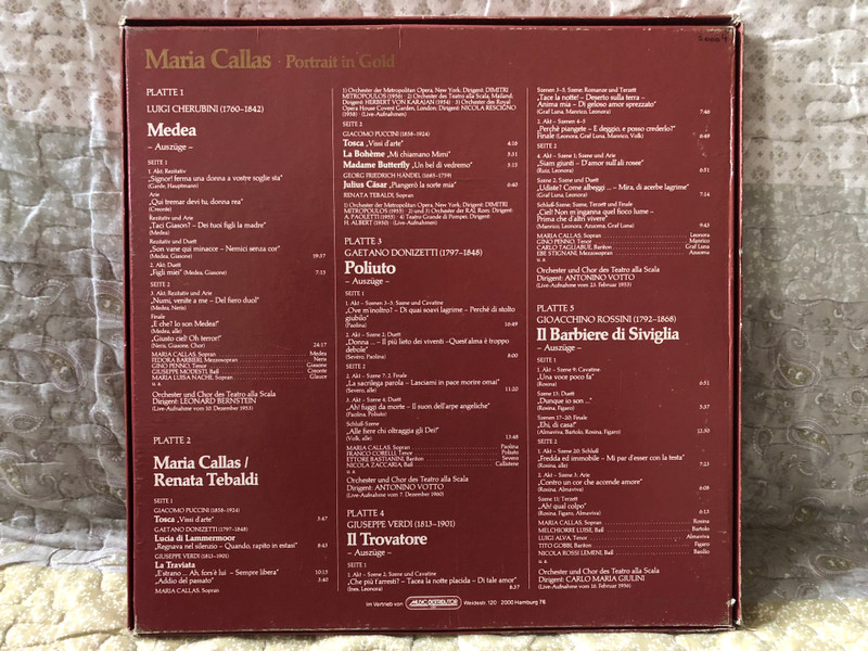 Maria Callas – Portrait In Gold Vol. 3 / Classicaphon 5x LP, Box Set / 30004