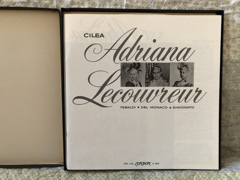 Cilea - Adriana Lecouvreur - Tebaldi, Del Monaco, Simionato / London Records 3x LP, Box Set, Stereo / OSA 1331