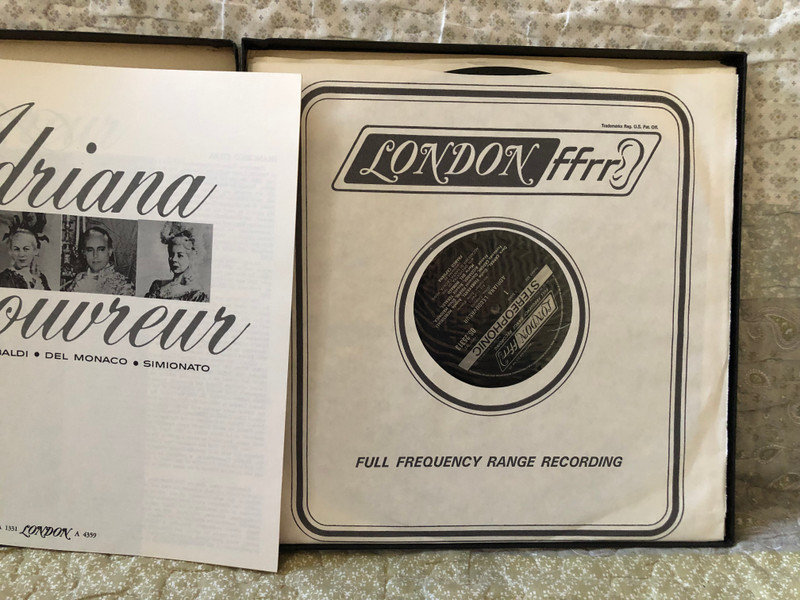 Cilea - Adriana Lecouvreur - Tebaldi, Del Monaco, Simionato / London Records 3x LP, Box Set, Stereo / OSA 1331