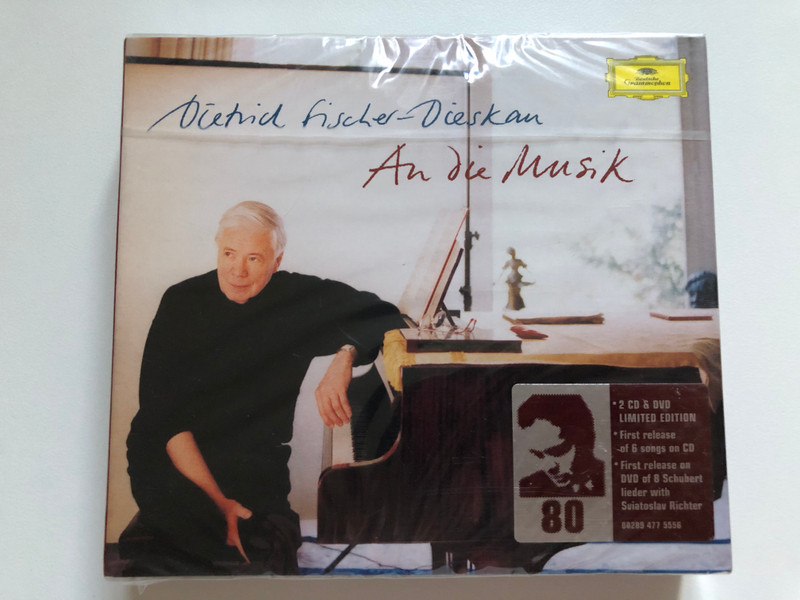 Dietrich Fischer-Dieskau – An Die Musik / 2 CD & DVD Limited Edition; First release of 6 songs on CD; First release on DVD of 8 Schubert lieder with Sviatoslav Richter / Deutsche Grammophon 2x Audio CD, Mono-Stereo + DVD 2005 / 000289 477 5556