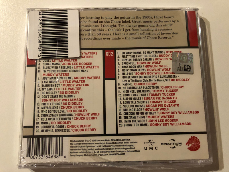 The First Time I Met The Blues (Essential Chess Masters) - Wilko Johnson Presents / Spectrum Music 2x Audio CD 2016 / SPECXX2114