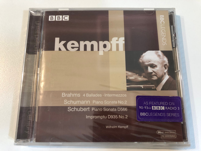 Wilhelm Kempff Brahms • Schumann • Schubert (BBC Legends Audio CD) (684911411423)