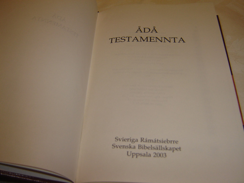 The New Testament in Lule Sami Language / Nya Testamentet Pa Lulesamiska / Ada Testamennta Julevsabmaj