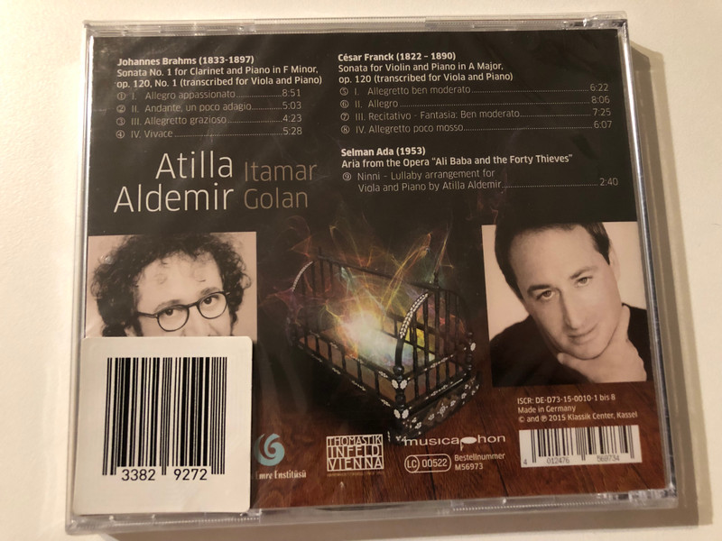 Atilla Aldemir, Itamar Golan - Viola Sonatas: Brahms, Franck, Ada - Ninni / musica hon Audio CD 2015 / M56973