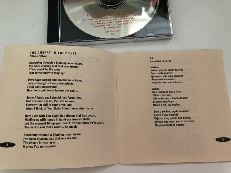 Greg Földvári - Touch Wood / MKB (Hungary) Ltd. Audio CD 1993 / MKB 0002
