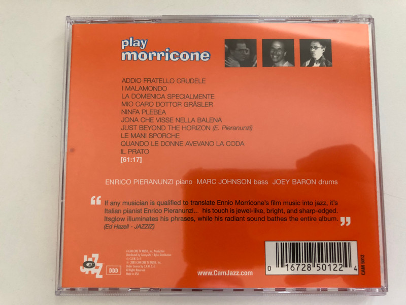 Enrico Pieranunzi, Marc Johnson, Joey Baron – Play Morricone / C.A.M. Jazz Audio CD 2005 / CAM 5012