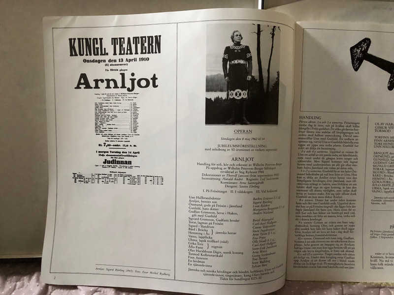 Arnljot - Musikdrama i tre akter av Wilhelm Peterson-Berger, bearbetat av Stig Rybrant / Kungliga Hovkapellet, Kungliga Teaterns Kör, Dirigent Sixten Ehrling / Caprice Records 3x LP 1986 Mono / CAP 1341-43