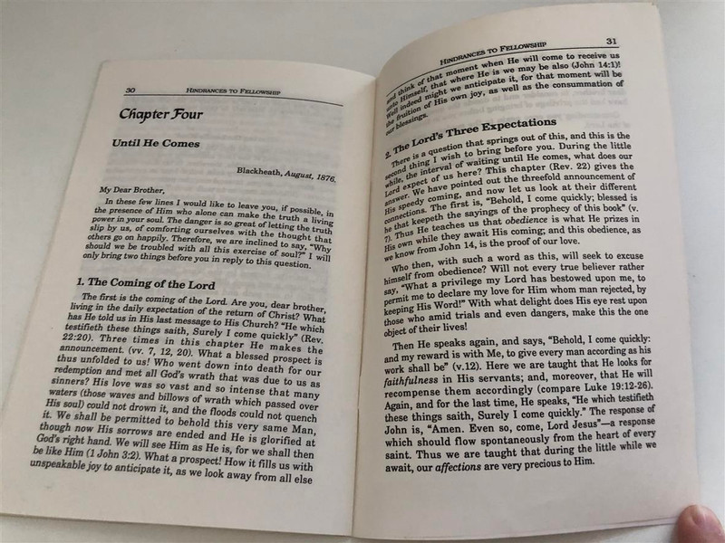 Hindrances to Fellowship / Letters to a Friend / Edward Bennet / Publisher: Believers Bookself, Inc / Distributor: Chapter Two, Scripture Truth Publishers, Words of Truth (185307019)