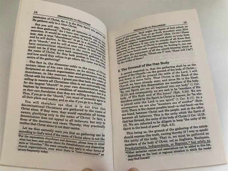 Hindrances to Fellowship / Letters to a Friend / Edward Bennet / Publisher: Believers Bookself, Inc / Distributor: Chapter Two, Scripture Truth Publishers, Words of Truth (185307019)